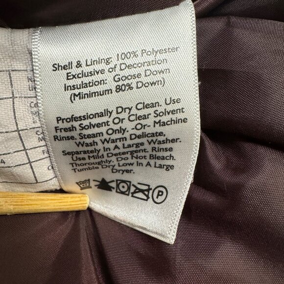 VTG Eddie Bauer Puffer Jacket Women's Small Burgandy Goose Down 650 Quilted 00s - Picture 8 of 13